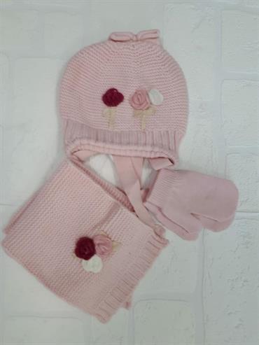 Cappello e sciarpa Mayoriori 10842 Rosa