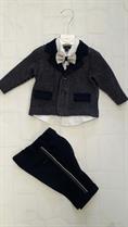 COMPLETO BABY A N2051/K NEONATO GIACCA RIGHE E PANT BLU