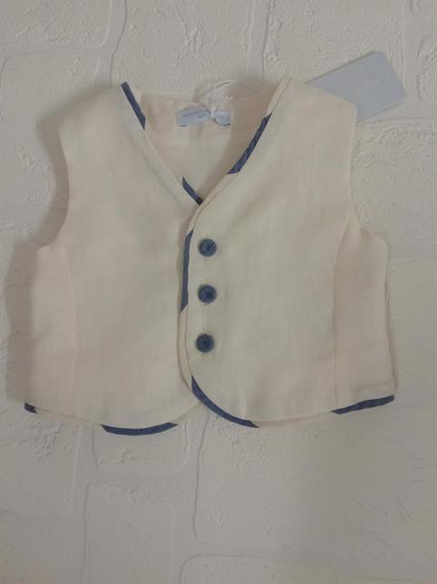 GILET MANUELL&FRANK MF5112I NEONATO LINO AVORIO