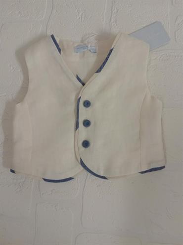 GILET MANUELL&FRANK MF5112I NEONATO LINO AVORIO
