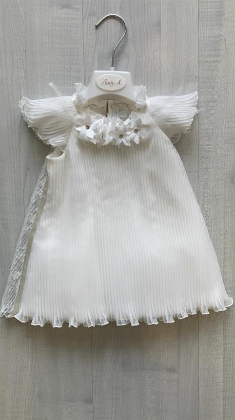 ABITO BABY A B2141 BIANCO PLISSE PIUME NEO