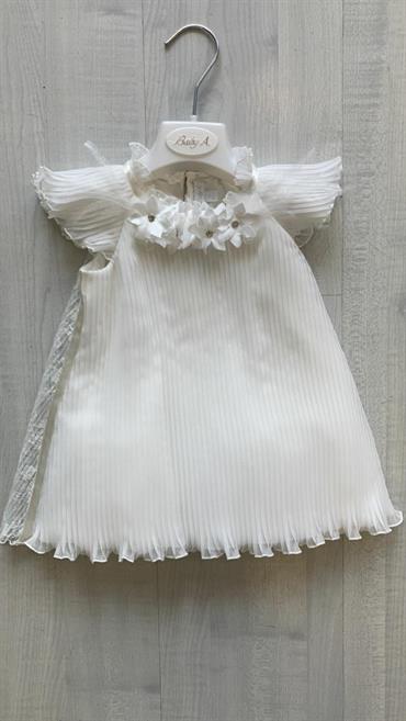 ABITO BABY A B2141 BIANCO PLISSE PIUME NEO