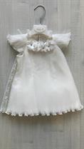 ABITO BABY A B2141 BIANCO PLISSE PIUME NEO