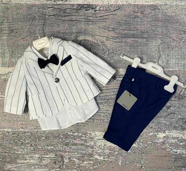 COMPLETO BABY A A2101 GIACCA BIANCO RIGHE NEO