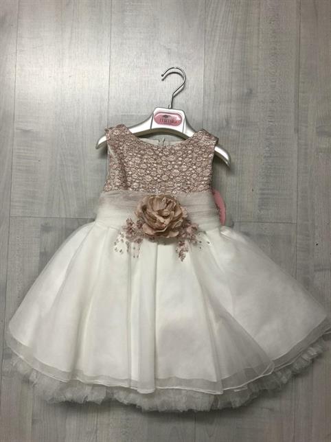 ABITO MIMILU' 867 BIANCO TULLE DECORO PETTO BABY