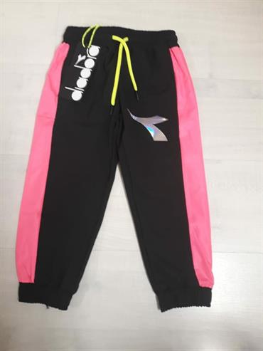 PANTALONE TUTA DIADORA 022825 NERO BANDA FUXIA