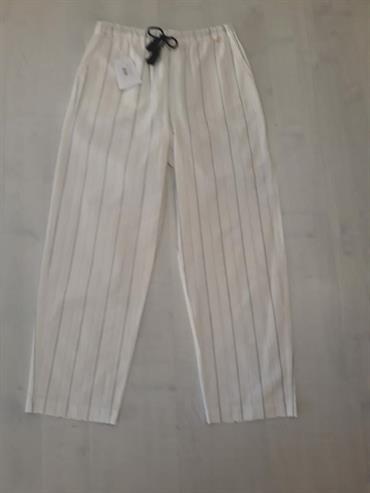 PANTALONE PATRIZIA PEPE PA16 BIANCO RIGHE