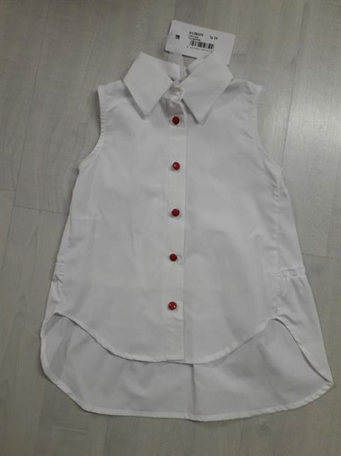 CAMICIA SMANICATA GAIALUNA GB2470 BIANCO BOTTONI ROSSI