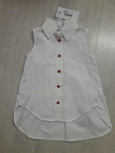 CAMICIA SMANICATA GAIALUNA GB2470 BIANCO BOTTONI ROSSI
