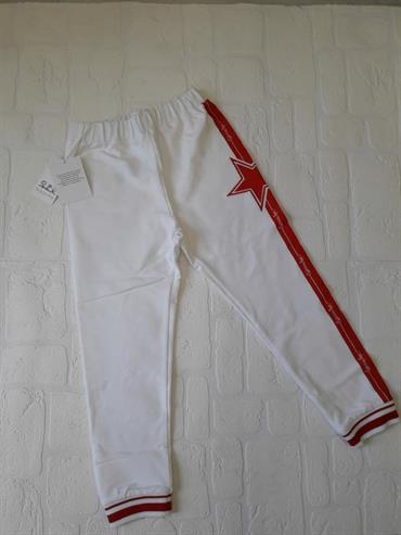 PANTALONE TUTA PATRIZIA PEPE FP02 BIANCO BANDA ROSSA