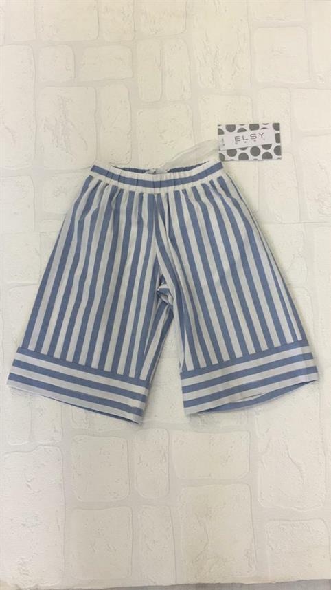 PANTALONE ELSY NISSA BABY RIGHE BIANCO/AZZURRO