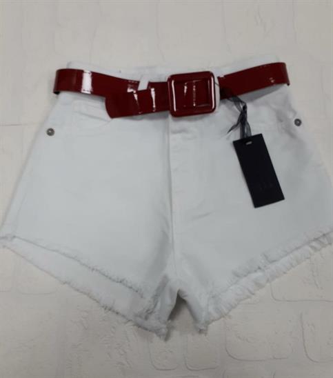 SHORT J'AIME 2840G-SH JUNIOR BIANCO CINTA ROSSA