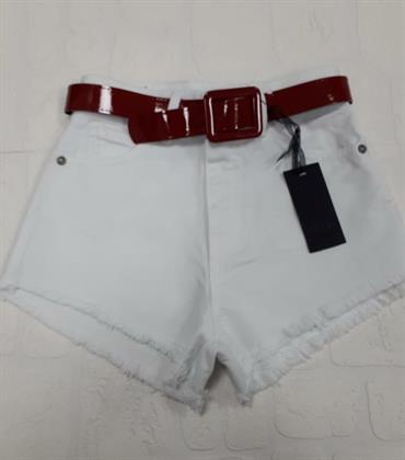 SHORT J'AIME 2840G-SH JUNIOR BIANCO CINTA ROSSA