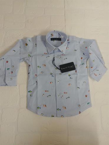 CAMICIA MANUELL&FRANK MF3164R JUNIOR RIGHE PESCI