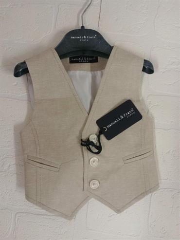 GILET MANUELL&FRANK MF5100N NEONATO BEIGE LINO