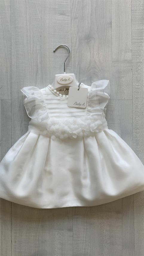 ABITO BABY A B2140 NEONATA BIANCO CINTA FIORI
