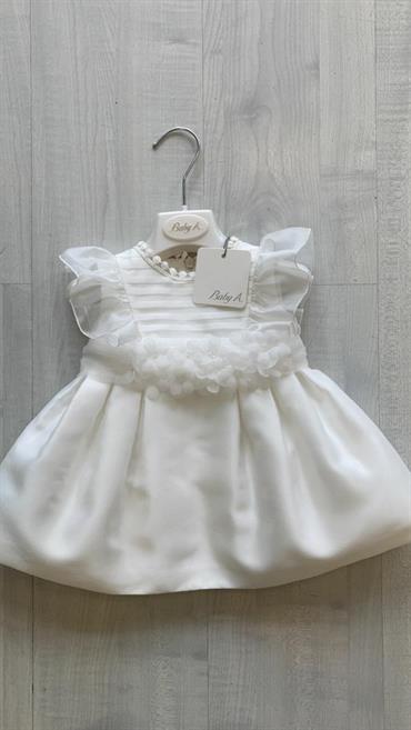 ABITO BABY A B2140 NEONATA BIANCO CINTA FIORI