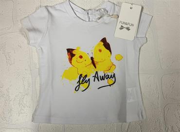 T-SHIRT MC FUN&FUN FNNTS7678 BIANCO FARFALLA NEO