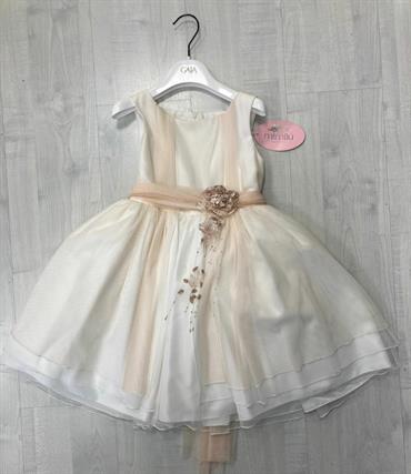 ABITO MIMILU' 1613 BABY tulle rosa Col. BIANCO