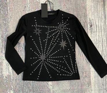 T-SHIRT ML J'AIME 3197G-TS NERO BRILLANTINI JUNIOR