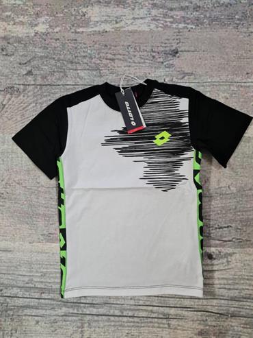 T SHIRT LOTTO LTFW628 BABY/JUNIOR BIANCA NERA VERDE