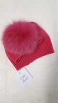 CAPPELLINO CATYA 125694 BABY CACHEMIRE FUCSIA PON PON PELLICCIA