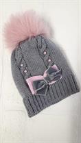 CAPPELLINO CATYA 125567 NEO GRIGIO TRECC/PERLINE PON PON PELLIC.