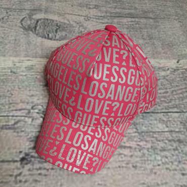 CAPPELLO GUESS AGFANNCO221-FUCHS JUNIOR FUCSIA SCRITTE ARGENTO