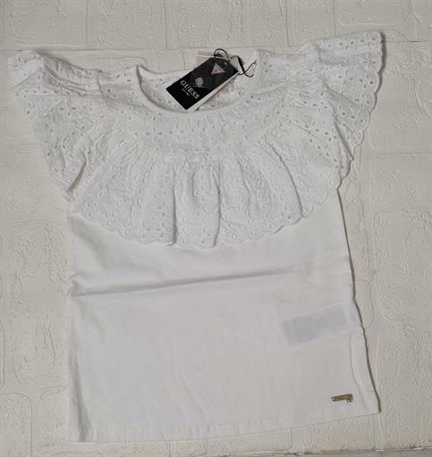 T-SHIRT MC GUESS J2RP00K6YW0-G011 BIANCO PIZZO SAN GALLO JUNIOR