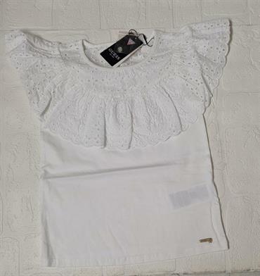 T-SHIRT MC GUESS J2RP00K6YW0-G011 BIANCO PIZZO SAN GALLO JUNIOR