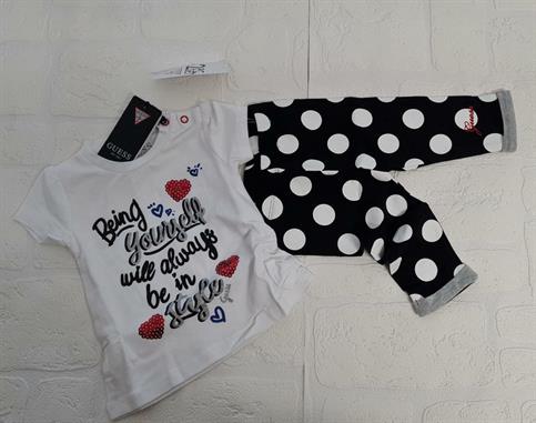 COMPLETO GUESS A2RG09K6YW1-G011 NEONATA LEGGINS POIS E TSHIRT