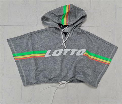 FELPA LOTTO LGSS057 BABY/JUNIOR GRIGIA CORTA CAPPUCCIO