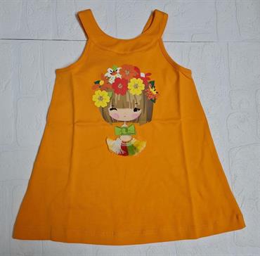 ABITO MAYORAL 3950 BABY ARANCIO BIMBA FIORI IN TESTA