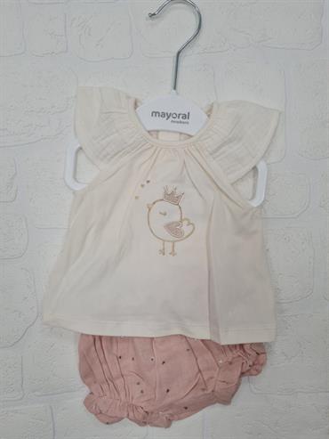 COMPLETO MAYORAL 1202 NEONATA 2 PEZZI T SHIRT PULCINO