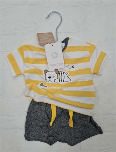 COMPLETO MAYORAL 1653BIS NEONATO 2 PEZZI TSHIRT RIGHE CANE