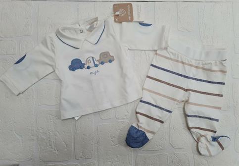 TUTINA MAYORAL 1594 NEONATO SPEZZATO BIANCO E RIGHE