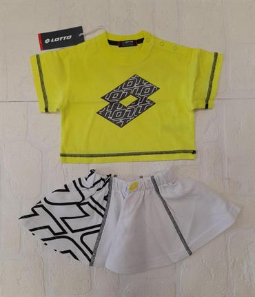 COMPLETO LOTTO LGNSS004 GONNA+T-SHIRT GIALLO FLUO NEO