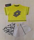 COMPLETO LOTTO LGNSS004 GONNA+T-SHIRT GIALLO FLUO NEO
