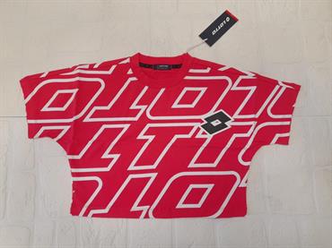 T-SHIRT MC LOTTO LGSS100 FUCSIA LOGO BIANCO BABY/JUNIOR