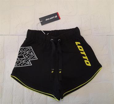 SHORTS LOTTO LGSS063 IN FELPA NERO BABY/JUNIOR