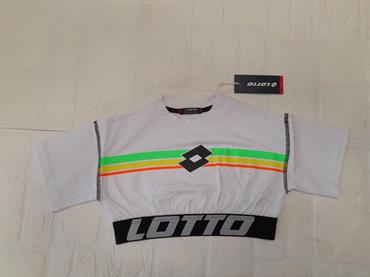 MAGLIA CROPPED MC LOTTO LGSS058 BIANCO ELASTICO BABY/JUNIOR