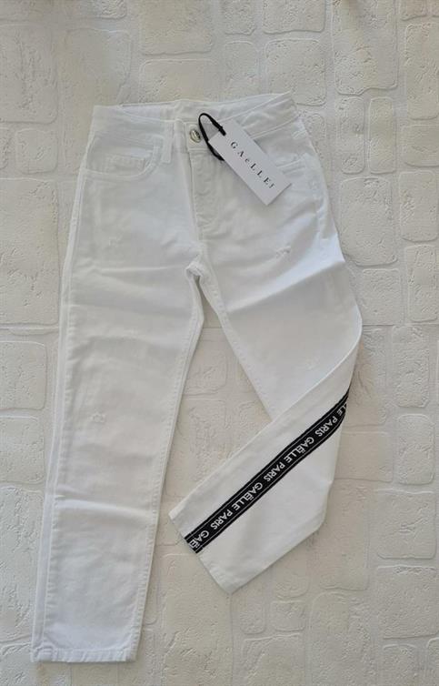 JEANS GAELLE 2735PD0151 JUNIOR BIANCO SCRITTA LATO