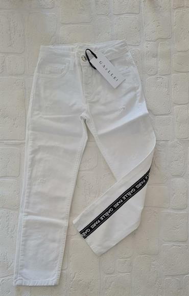 JEANS GAELLE 2735PD0151 JUNIOR BIANCO SCRITTA LATO