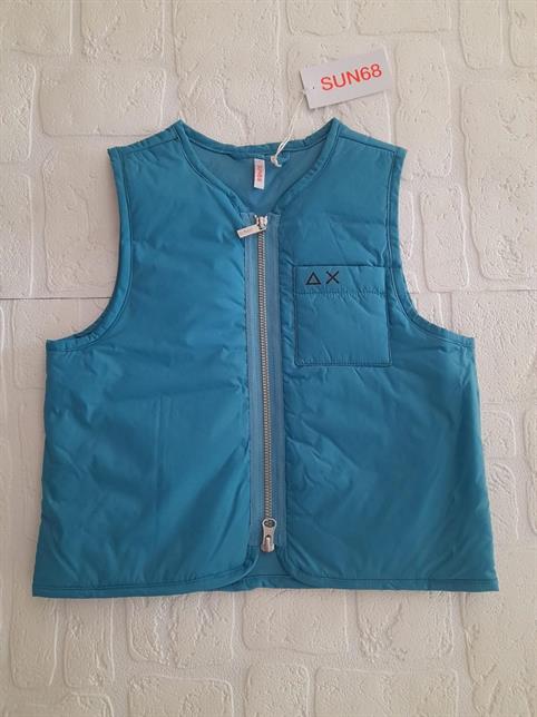 GILET TAPUNTATO SUN68 R32302 JUNIOR TURCHESE TASCA