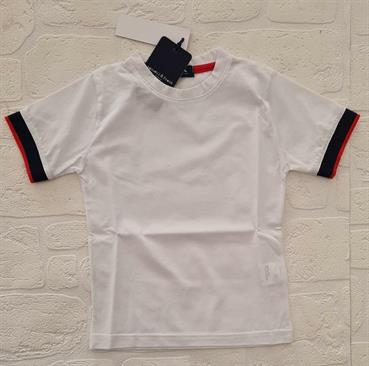 T-SHIRT MC M&F MF7209B BIANCO BANDA BLU MANICA BABY