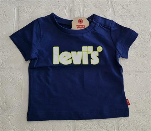 T SHIRT LEVI'S 6EE540-U29 NEONATO BLU SCRITTA BIANCA LIME