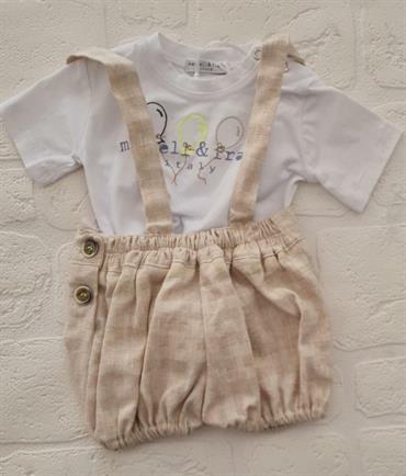 COMPLETO M&F MF2270I PAGLIACCETTO/T-SHIRT BEIGE NEO