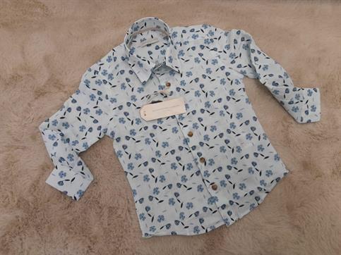 CAMICIA ALESSANDRO LAMURA GIUGGIOLO BABY FIORI CELESTI