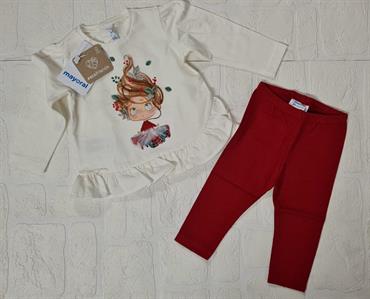 COMPLETO MAYORAL 2722 NEONATA M/L E LEGGINS ROSSO