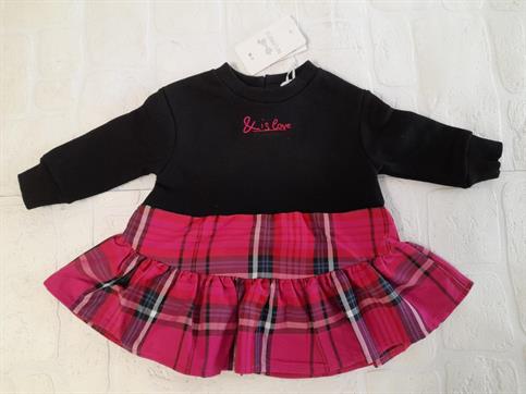 ABITO FUN&FUN FNNDR12889 NERO GONNA SCACCHI FUCSIA NEO